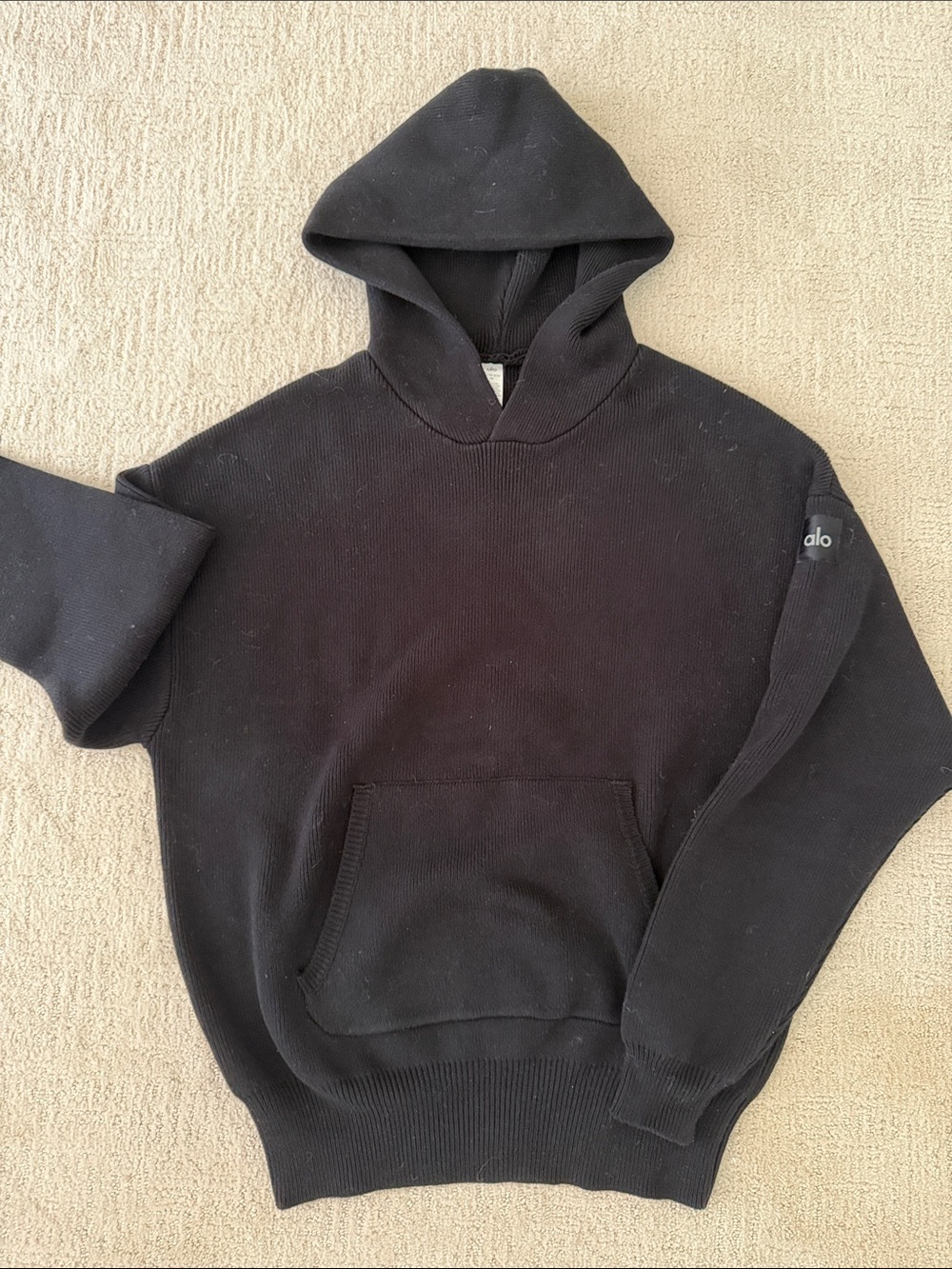 ALO Yoga Black Knit Sweatshirt